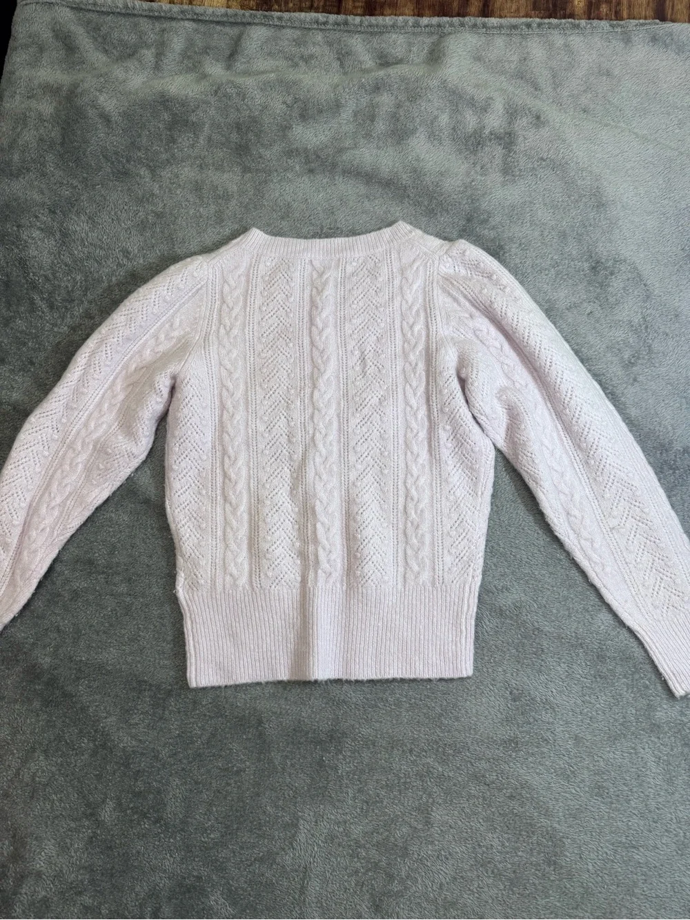 J. Crew Light Lavender Cable Knit Crewneck Sweater